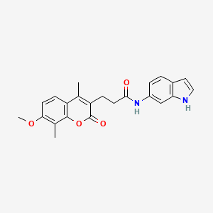 N-(1H-indol-6-yl)-3-(7-methoxy-4,8-dimethyl-2-oxo-2H-chromen-3-yl)propanamide