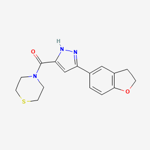 [5-(2,3-dihydro-1-benzofuran-5-yl)-1H-pyrazol-3-yl](thiomorpholin-4-yl)methanone