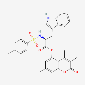 molecular formula C30H28N2O6S B11150682 3,4,7-trimethyl-2-oxo-2H-chromen-5-yl N-[(4-methylphenyl)sulfonyl]-L-tryptophanate 