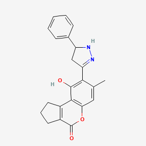 9-hydroxy-7-methyl-8-(5-phenyl-4,5-dihydro-1H-pyrazol-3-yl)-2,3-dihydrocyclopenta[c]chromen-4(1H)-one