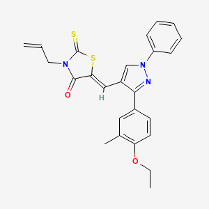 molecular formula C25H23N3O2S2 B11150737 (5Z)-5-{[3-(4-ethoxy-3-methylphenyl)-1-phenyl-1H-pyrazol-4-yl]methylidene}-3-(prop-2-en-1-yl)-2-thioxo-1,3-thiazolidin-4-one 