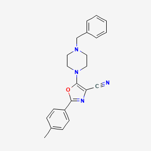 molecular formula C22H22N4O B11150747 5-(4-Benzylpiperazin-1-yl)-2-(4-methylphenyl)-1,3-oxazole-4-carbonitrile 