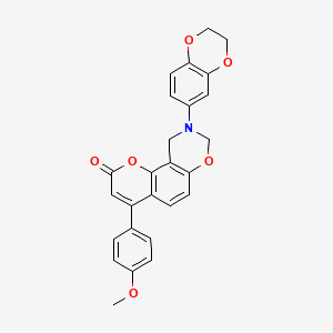 9-(2,3-dihydro-1,4-benzodioxin-6-yl)-4-(4-methoxyphenyl)-9,10-dihydro-2H,8H-chromeno[8,7-e][1,3]oxazin-2-one