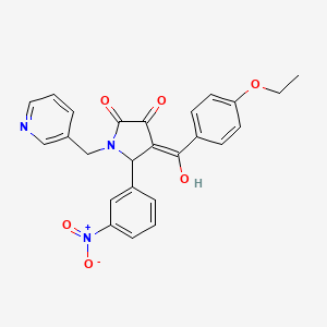 molecular formula C25H21N3O6 B11150768 4-(4-ethoxybenzoyl)-3-hydroxy-5-(3-nitrophenyl)-1-[(pyridin-3-yl)methyl]-2,5-dihydro-1H-pyrrol-2-one 