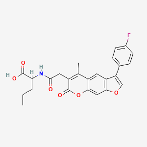 molecular formula C25H22FNO6 B11150808 N-{[3-(4-fluorophenyl)-5-methyl-7-oxo-7H-furo[3,2-g]chromen-6-yl]acetyl}norvaline 