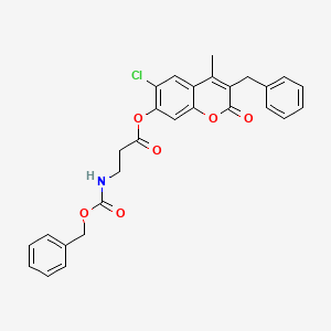 molecular formula C28H24ClNO6 B11150814 3-benzyl-6-chloro-4-methyl-2-oxo-2H-chromen-7-yl N-[(benzyloxy)carbonyl]-beta-alaninate 