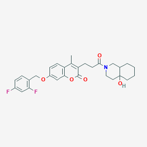 molecular formula C29H31F2NO5 B11150822 7-[(2,4-difluorobenzyl)oxy]-3-[3-(4a-hydroxyoctahydroisoquinolin-2(1H)-yl)-3-oxopropyl]-4-methyl-2H-chromen-2-one 