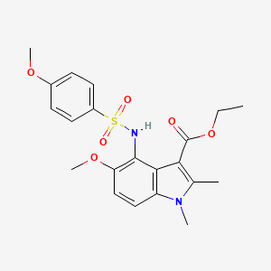 ethyl 5-methoxy-4-{[(4-methoxyphenyl)sulfonyl]amino}-1,2-dimethyl-1H-indole-3-carboxylate