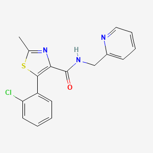 5-(2-chlorophenyl)-2-methyl-N-(2-pyridylmethyl)-1,3-thiazole-4-carboxamide