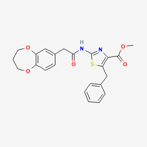 molecular formula C23H22N2O5S B11150877 methyl 5-benzyl-2-[(3,4-dihydro-2H-1,5-benzodioxepin-7-ylacetyl)amino]-1,3-thiazole-4-carboxylate 