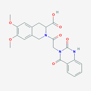 molecular formula C22H21N3O7 B11150895 2-[(2,4-dioxo-1,4-dihydroquinazolin-3(2H)-yl)acetyl]-6,7-dimethoxy-1,2,3,4-tetrahydroisoquinoline-3-carboxylic acid 