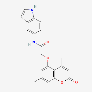 molecular formula C21H18N2O4 B11150936 2-[(4,7-dimethyl-2-oxo-2H-chromen-5-yl)oxy]-N-(1H-indol-5-yl)acetamide 