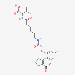 molecular formula C26H34N2O7 B11150967 N-[6-({[(7-methyl-4-oxo-1,2,3,4-tetrahydrocyclopenta[c]chromen-9-yl)oxy]acetyl}amino)hexanoyl]-L-valine 