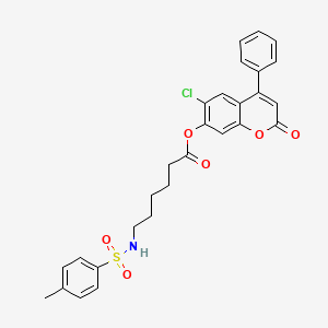 6-chloro-2-oxo-4-phenyl-2H-chromen-7-yl 6-{[(4-methylphenyl)sulfonyl]amino}hexanoate