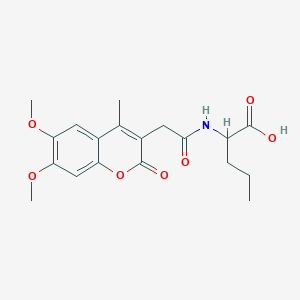 molecular formula C19H23NO7 B11150981 N-[(6,7-dimethoxy-4-methyl-2-oxo-2H-chromen-3-yl)acetyl]norvaline 