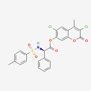 3,6-dichloro-4-methyl-2-oxo-2H-chromen-7-yl (2R)-{[(4-methylphenyl)sulfonyl]amino}(phenyl)ethanoate