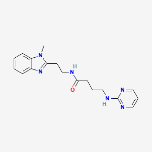 molecular formula C18H22N6O B11150999 N-[2-(1-methyl-1H-1,3-benzimidazol-2-yl)ethyl]-4-(2-pyrimidinylamino)butanamide 