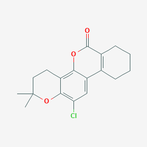 12-chloro-2,2-dimethyl-3,4,7,8,9,10-hexahydro-2H,6H-benzo[c]pyrano[2,3-h]chromen-6-one