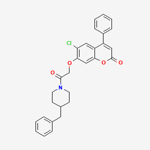 molecular formula C29H26ClNO4 B11151024 7-[2-(4-benzylpiperidin-1-yl)-2-oxoethoxy]-6-chloro-4-phenyl-2H-chromen-2-one 