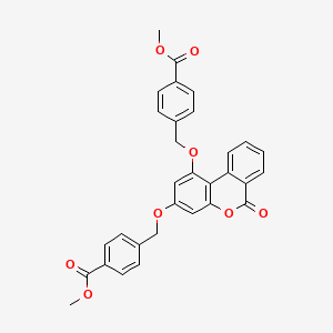 molecular formula C31H24O8 B11151032 methyl 4-{[(1-{[4-(methoxycarbonyl)benzyl]oxy}-6-oxo-6H-benzo[c]chromen-3-yl)oxy]methyl}benzoate 