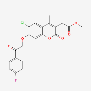 molecular formula C21H16ClFO6 B11151037 methyl {6-chloro-7-[2-(4-fluorophenyl)-2-oxoethoxy]-4-methyl-2-oxo-2H-chromen-3-yl}acetate 