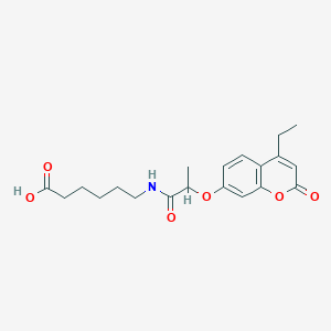 molecular formula C20H25NO6 B11151044 6-({2-[(4-ethyl-2-oxo-2H-chromen-7-yl)oxy]propanoyl}amino)hexanoic acid 