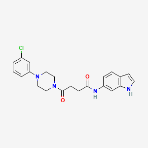 molecular formula C22H23ClN4O2 B11151095 4-[4-(3-chlorophenyl)piperazino]-N-(1H-indol-6-yl)-4-oxobutanamide 