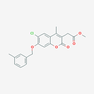 molecular formula C21H19ClO5 B11151131 methyl {6-chloro-4-methyl-7-[(3-methylbenzyl)oxy]-2-oxo-2H-chromen-3-yl}acetate 