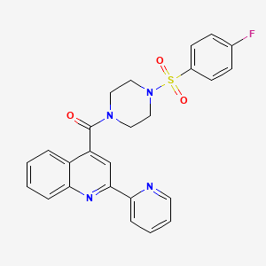 molecular formula C25H21FN4O3S B11151152 {4-[(4-Fluorophenyl)sulfonyl]piperazino}[2-(2-pyridyl)-4-quinolyl]methanone 