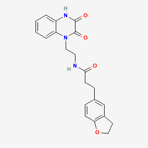 molecular formula C21H21N3O4 B11151191 3-(2,3-dihydro-1-benzofuran-5-yl)-N-[2-(2,3-dioxo-3,4-dihydroquinoxalin-1(2H)-yl)ethyl]propanamide 