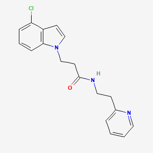 molecular formula C18H18ClN3O B11151196 3-(4-chloro-1H-indol-1-yl)-N-[2-(2-pyridyl)ethyl]propanamide 