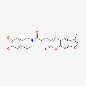 6-[3-(6,7-dimethoxy-3,4-dihydroisoquinolin-2(1H)-yl)-3-oxopropyl]-3,5-dimethyl-7H-furo[3,2-g]chromen-7-one