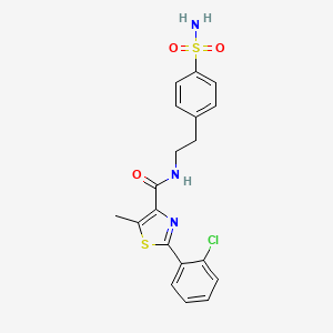 molecular formula C19H18ClN3O3S2 B11151242 2-(2-chlorophenyl)-5-methyl-N-[2-(4-sulfamoylphenyl)ethyl]-1,3-thiazole-4-carboxamide 