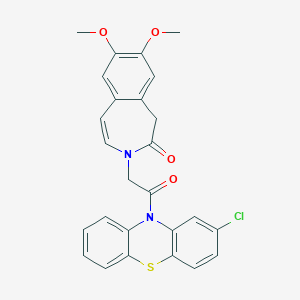 molecular formula C26H21ClN2O4S B11151276 3-[2-(2-chloro-10H-phenothiazin-10-yl)-2-oxoethyl]-7,8-dimethoxy-1,3-dihydro-2H-3-benzazepin-2-one 