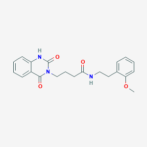 molecular formula C21H23N3O4 B11151285 4-(2-hydroxy-4-oxoquinazolin-3(4H)-yl)-N-[2-(2-methoxyphenyl)ethyl]butanamide 