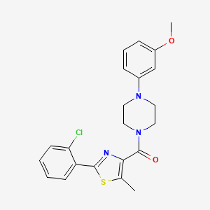 molecular formula C22H22ClN3O2S B11151292 [2-(2-Chlorophenyl)-5-methyl-1,3-thiazol-4-yl][4-(3-methoxyphenyl)piperazin-1-yl]methanone 