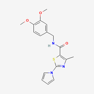 molecular formula C18H19N3O3S B11151307 N-(3,4-dimethoxybenzyl)-4-methyl-2-(1H-pyrrol-1-yl)-1,3-thiazole-5-carboxamide 