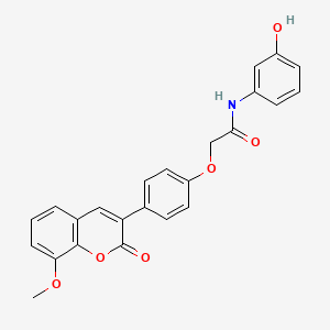 molecular formula C24H19NO6 B11151357 N-(3-hydroxyphenyl)-2-[4-(8-methoxy-2-oxo-2H-chromen-3-yl)phenoxy]acetamide 