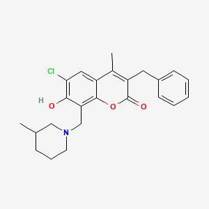 molecular formula C24H26ClNO3 B11151359 3-benzyl-6-chloro-7-hydroxy-4-methyl-8-[(3-methylpiperidino)methyl]-2H-chromen-2-one 