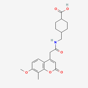 trans-4-({[(7-methoxy-8-methyl-2-oxo-2H-chromen-4-yl)acetyl]amino}methyl)cyclohexanecarboxylic acid