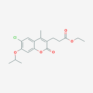 molecular formula C18H21ClO5 B11151366 ethyl 3-(6-chloro-7-isopropoxy-4-methyl-2-oxo-2H-chromen-3-yl)propanoate 