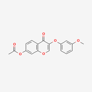 molecular formula C18H14O6 B11151373 4H-1-Benzopyran-4-one, 7-(acetyloxy)-3-(3-methoxyphenoxy)- CAS No. 137988-16-0