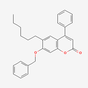 molecular formula C28H28O3 B11151378 7-(benzyloxy)-6-hexyl-4-phenyl-2H-chromen-2-one 