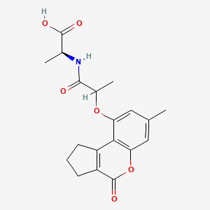 2-[2-({7-Methyl-4-oxo-1H,2H,3H,4H-cyclopenta[C]chromen-9-YL}oxy)propanamido]propanoic acid