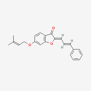 2-((2E)-3-phenylprop-2-enylidene)-6-(3-methylbut-2-enyloxy)benzo[b]furan-3-one