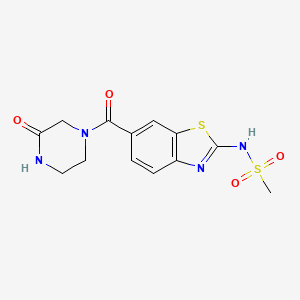 N-{6-[(3-oxopiperazino)carbonyl]-1,3-benzothiazol-2-yl}methanesulfonamide