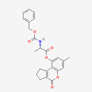 (7-methyl-4-oxo-2,3-dihydro-1H-cyclopenta[c]chromen-9-yl) (2S)-2-(phenylmethoxycarbonylamino)propanoate