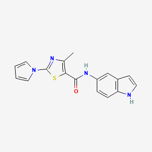 molecular formula C17H14N4OS B11151432 N-1H-indol-5-yl-4-methyl-2-(1H-pyrrol-1-yl)-1,3-thiazole-5-carboxamide 