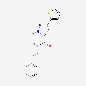 molecular formula C17H17N3OS B11151434 1-methyl-N-phenethyl-3-(2-thienyl)-1H-pyrazole-5-carboxamide 