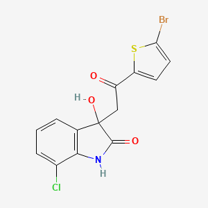 3-[2-(5-bromothiophen-2-yl)-2-oxoethyl]-7-chloro-3-hydroxy-1,3-dihydro-2H-indol-2-one